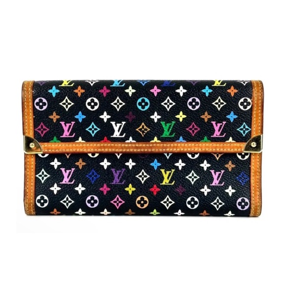 LOUIS VUITTON TAKASHI MURAKAMI Multicolor International Wallet w LV Bag & LV Box - Picture 16 of 16